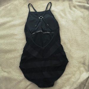 Calvin Klein One Piece High Neck Black Swimsuit